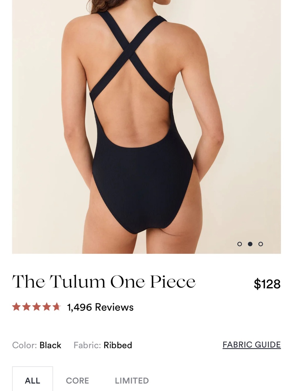 Andie The Tulum One Piece Swimsuit 
Ribbed - Black- Long Torso 
2X